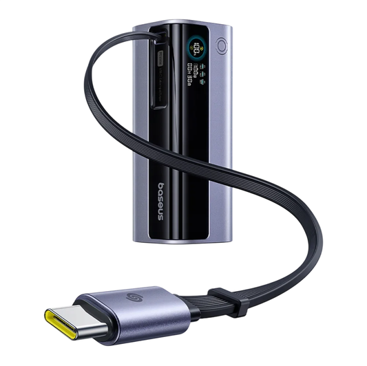 Bateria Externa Baseus EnerGeek GR11, 10000mAh, 100W, QC + PD, 1 x USB-A - 2 x USB-C, Cinza E0027A01