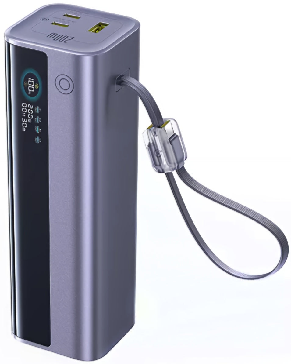 Bateria Externa Baseus EnerGeek GR11, 25000mAh, 200W, QC + PD, 1 x USB-A - 3 x USB-C, Cinzento E0028Q00