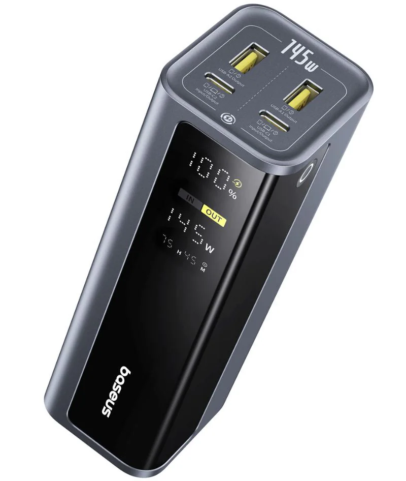 Bateria Externa Baseus EnerGeek GP12, 20800mAh, 145W, QC + PD, 2 x USB-A - 2 x USB-C, Cinzento P10082109813-00