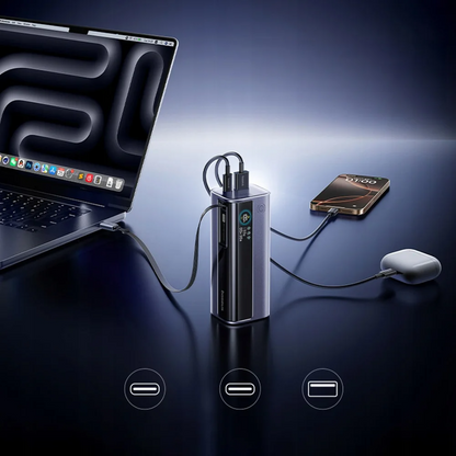 Bateria Externa Baseus EnerGeek GR11, 10000mAh, 100W, QC + PD, 1 x USB-A - 2 x USB-C, Cinza E0027A01