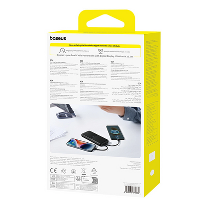 Bateria Externa Baseus Lipow, 10000mAh, 22.5W, QC + PD, 1 x Lightning - 1 x USB-A - 2 x USB-C, Preta P10079101123-00