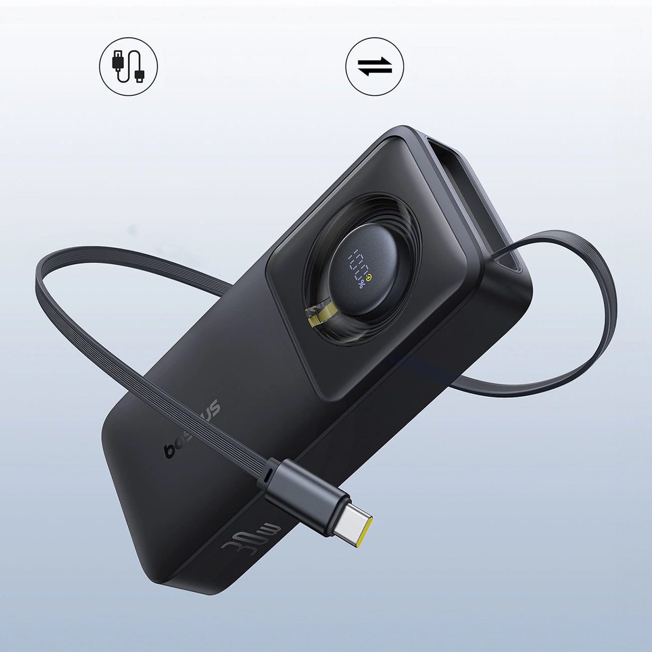 Bateria Externa Baseus OS Free2Pull, 10000mAh, 30W, PD, 2 x USB-C, Preta P10073701123-00