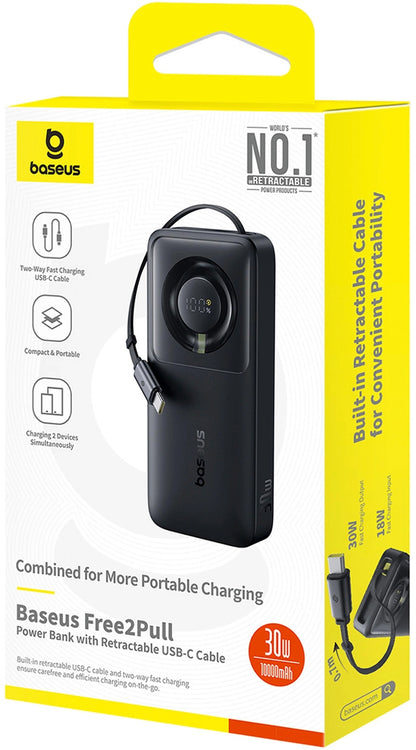 Bateria Externa Baseus OS Free2Pull, 10000mAh, 30W, PD, 2 x USB-C, Preta P10073701123-00