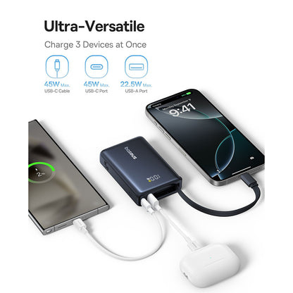 Bateria Externa Baseus PicoGo, 10000mAh, 45W, QC + PD, 1 x USB-A - 2 x USB-C, Preta P10076803123-00
