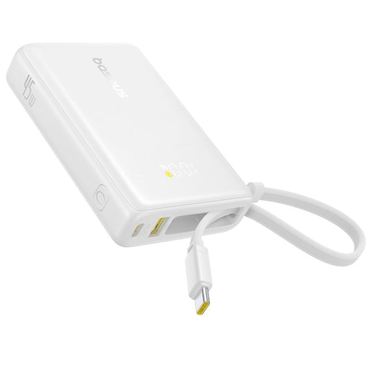 Bateria Externa Baseus PicoGo, 10000mAh, 45W, QC + PD, 1 x USB-A - 2 x USB-C, Branca P10076803213-00