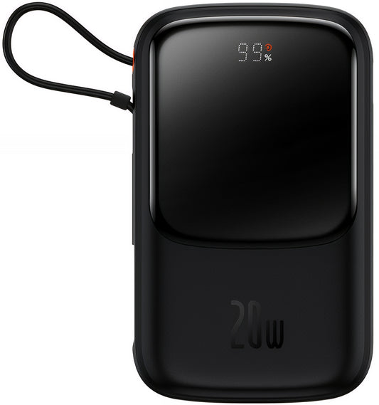 Bateria Externa Baseus Qpow Pro, 20000mAh, 20W, QC + PD, 1 x Lightning - 1 x USB-A - 1 x USB-C, Preta PPQD060201