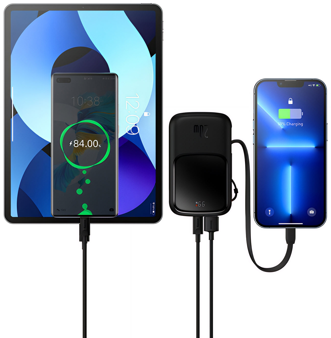 Bateria Externa Baseus Qpow Pro, 20000mAh, 20W, QC + PD, 1 x Lightning - 1 x USB-A - 1 x USB-C, Preta PPQD060201