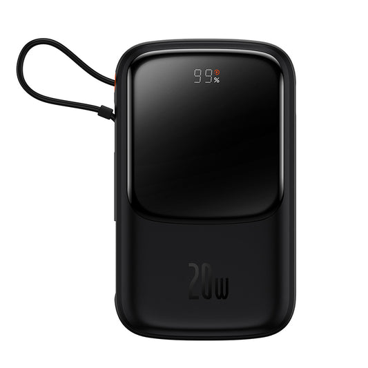 Bateria Externa Baseus Qpow Pro, 20000mAh, 20W, QC + PD, 1 x Lightning - 1 x USB-A - 1 x USB-C, Preta PPQD040001
