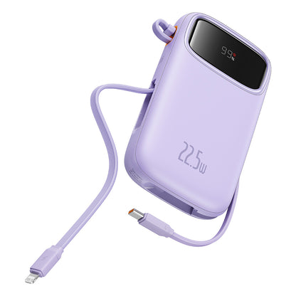 Bateria Externa Baseus Qpow Pro+, 10000mAh, 22.5W, QC + PD, 1 x Lightning - 1 x USB-A - 2 x USB-C, Roxo P10055003513-00