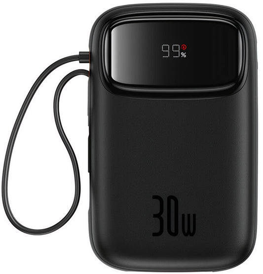 Bateria Externa Baseus Qpow2, 20000mAh, 30W, QC + PD, 1 x USB-A - 3 x USB-C, Preta P10055009113-00