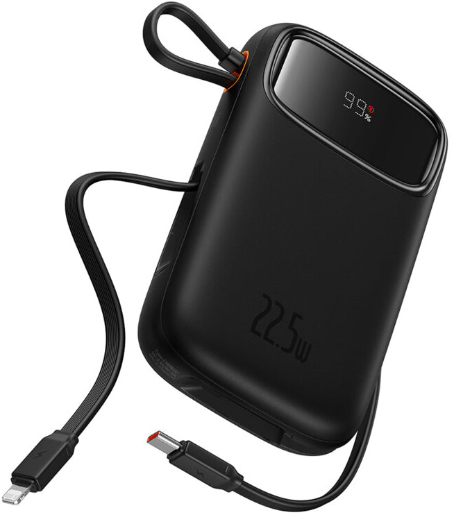 Bateria Externa Baseus Qpow2, 10000mAh, 22.5W, QC + PD, 1 x Lightning - 1 x USB-A - 2 x USB-C, Preta P10055003113-00