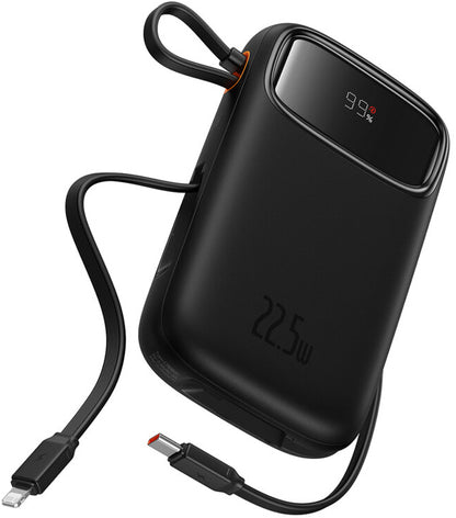 Bateria Externa Baseus Qpow2, 10000mAh, 22.5W, QC + PD, 1 x Lightning - 1 x USB-A - 2 x USB-C, Preta P10055003113-00