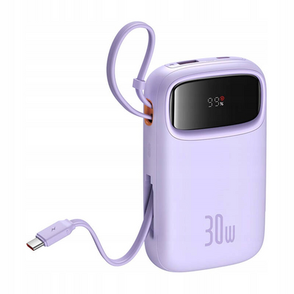 Bateria Externa Baseus Qpow2, 10000mAh, 30W, QC + PD, 1 x USB-A - 3 x USB-C, Roxo P10055008513-00
