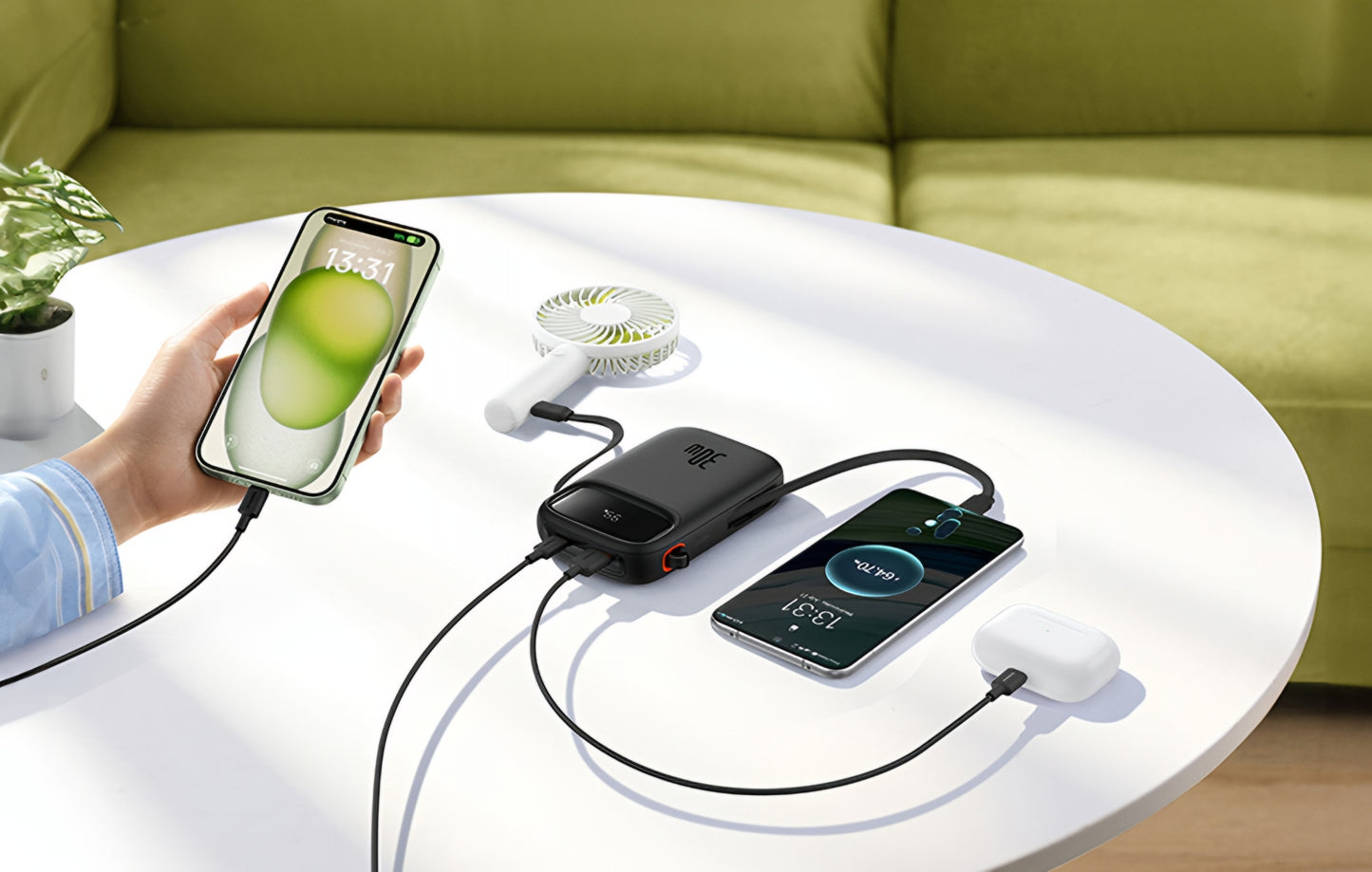 Baseus Qpow2 External Battery, 20000mAh, 30W, QC + PD, 1 x USB-A - 3 x USB-C, Black P10055009113-00