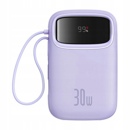 Bateria Externa Baseus Qpow2, 10000mAh, 30W, QC + PD, 1 x USB-A - 3 x USB-C, Roxo P10055008513-00