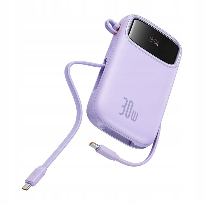 Bateria Externa Baseus Qpow2, 10000mAh, 30W, QC + PD, 1 x USB-A - 3 x USB-C, Roxo P10055008513-00