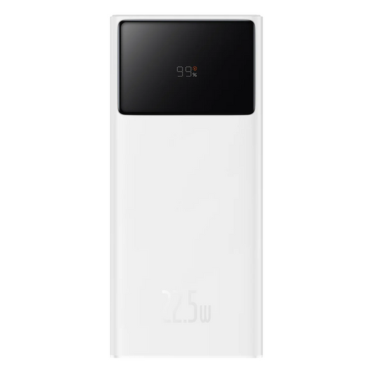 Bateria Externa Baseus Star Lord, 30000mAh, 22.5W, QC + PD, 1 x USB-C - 2 x USB-A, Branco PPXJ080102