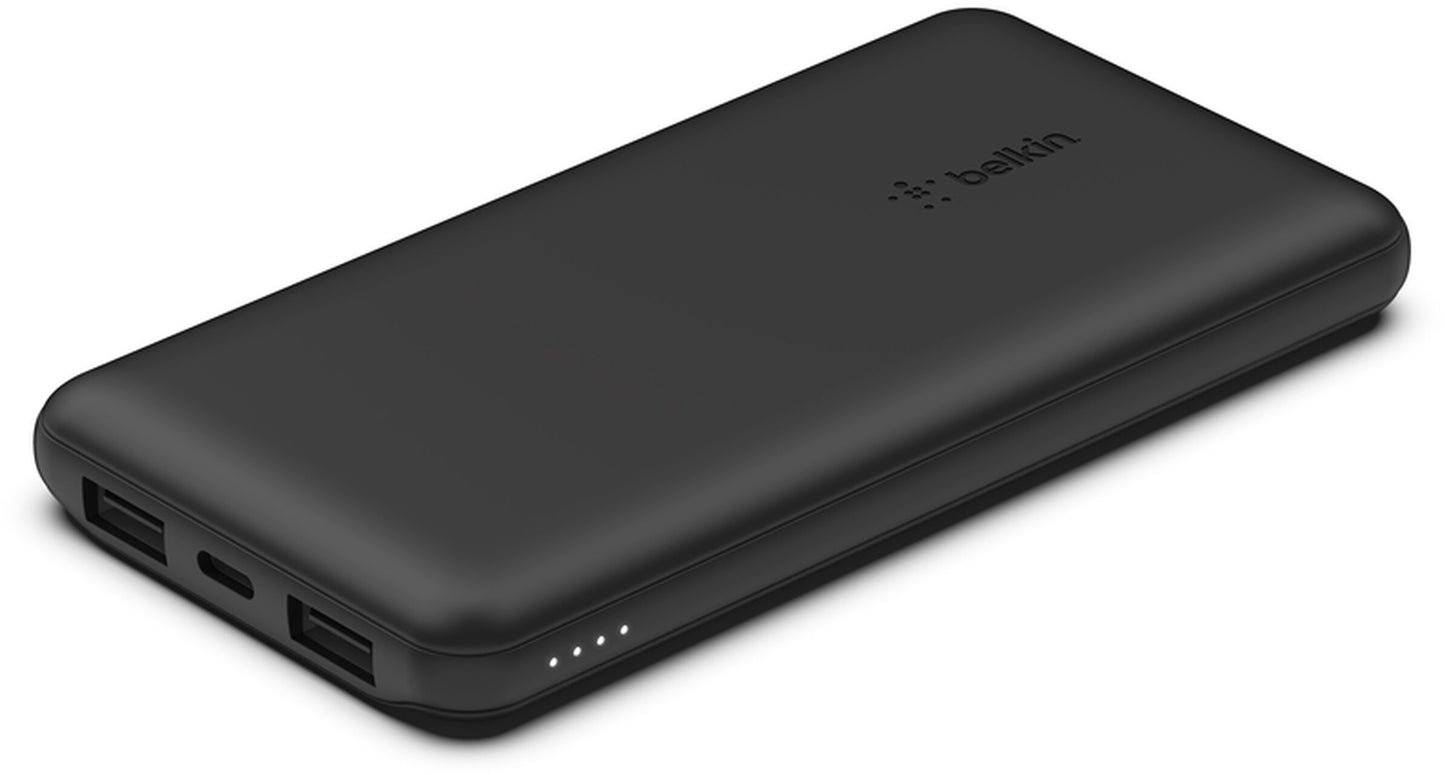 Bateria Externa Belkin BoostCharge, 10000mAh, 15W, 1 x USB-C - 2 x USB-A, Preta BPB011btBK