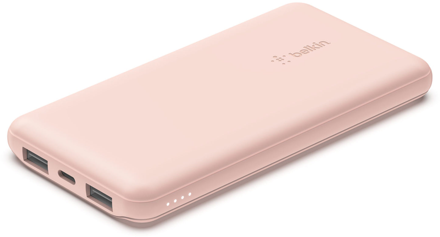Bateria Externa Belkin BoostCharge, 10000mAh, 15W, 1 x USB-C - 2 x USB-A, Rosa BPB011btRG