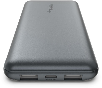 Bateria Externa Belkin BoostCharge, 10000mAh, 15W, 1 x USB-C - 2 x USB-A, Cinzento BPB011btGY