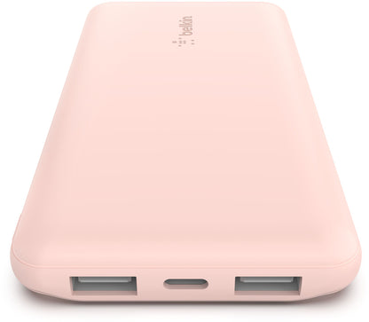 Bateria Externa Belkin BoostCharge, 10000mAh, 15W, 1 x USB-C - 2 x USB-A, Rosa BPB011btRG