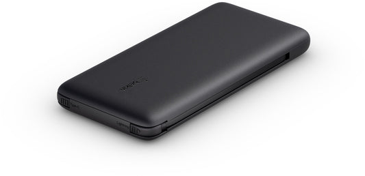 Bateria Externa Belkin BoostCharge Plus, 10000mAh, 23W, QC + PD, 1 x Lightning - 2 x USB-C, Preta BPB006btBLK