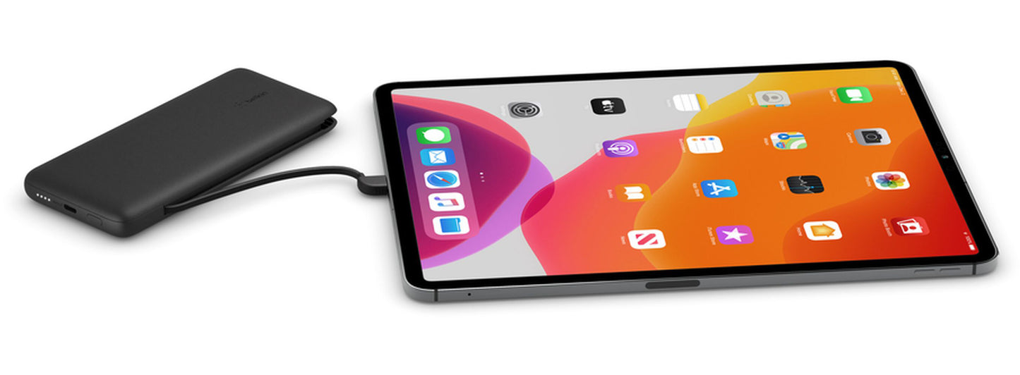 Bateria Externa Belkin BoostCharge Plus, 10000mAh, 23W, QC + PD, 1 x Lightning - 2 x USB-C, Preta BPB006btBLK