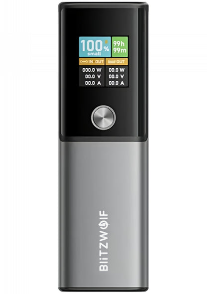 Bateria Externa BlitzWolf BW-P23, 14000mAh, 100W, QC + PD, 1 x USB-A - 1 x USB-C, Cinzento