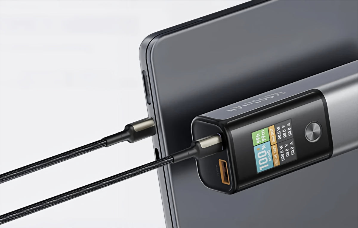 Bateria Externa BlitzWolf BW-P23, 14000mAh, 100W, QC + PD, 1 x USB-A - 1 x USB-C, Cinzento