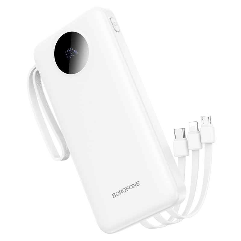 Bateria externa Borofone BJ53 Power, 10000mAh, 10W, 1 x Lightning - 1 x microUSB - 1 x USB-A - 1 x USB-C, Branco