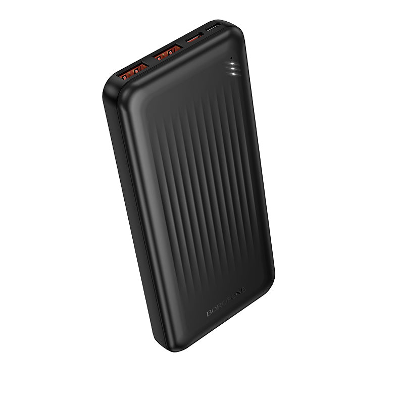 Bateria Externa Borofone BJ80A Clever, 10000mAh, 22.5W, QC + PD, 1 x USB-C - 2 x USB-A, Preta