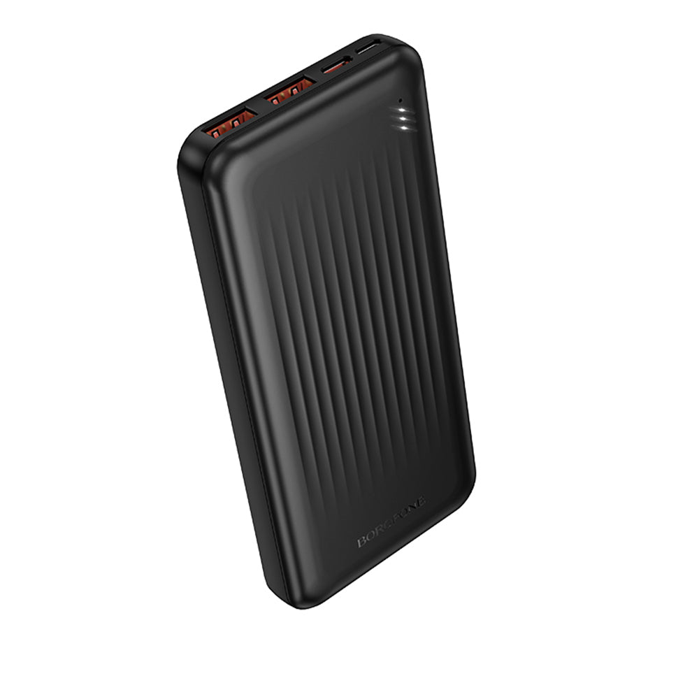 Bateria Externa Borofone BJ80A Clever, 10000mAh, 22.5W, QC + PD, 1 x USB-C - 2 x USB-A, Preta