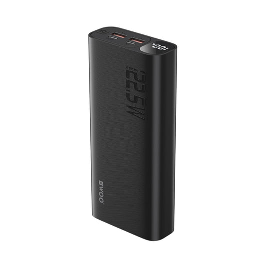 Bateria Externa BWOO BO-P44, 20000mAh, 22.5W, QC + PD, 1 x USB-C - 2 x USB-A, Preta