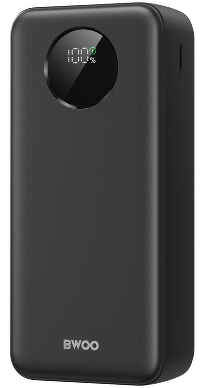 Bateria Externa BWOO BO-P64, 30000mAh, 22.5W, QC + PD, 1 x USB-C - 2 x USB-A, Preta