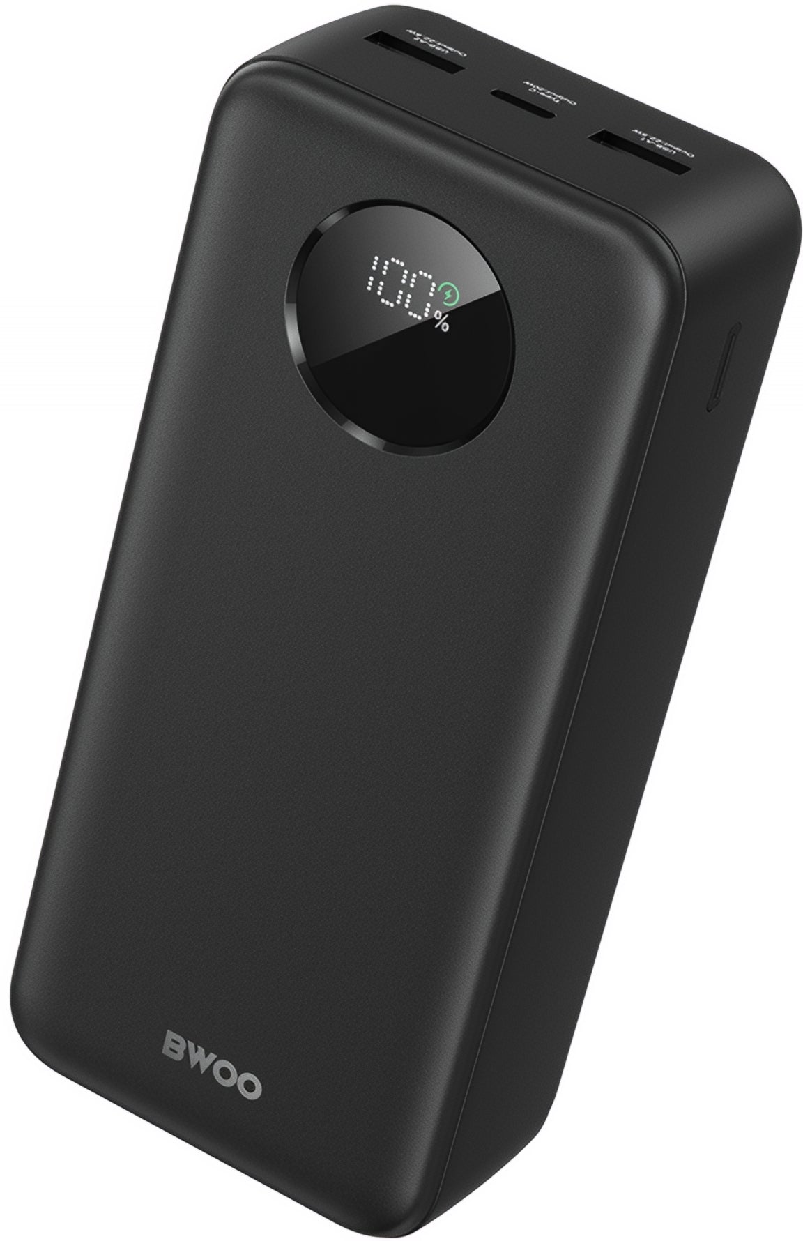 Bateria Externa BWOO BO-P64, 30000mAh, 22.5W, QC + PD, 1 x USB-C - 2 x USB-A, Preta