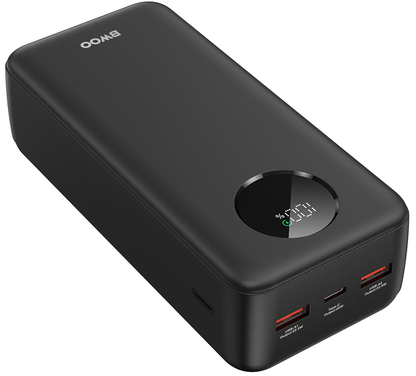 Bateria Externa BWOO BO-P64, 30000mAh, 22.5W, QC + PD, 1 x USB-C - 2 x USB-A, Preta