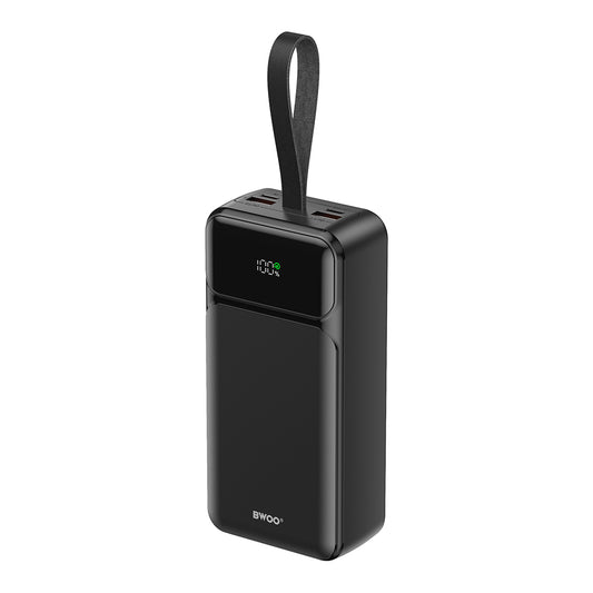 Bateria Externa BWOO BO-P66, 30000mAh, 65W, QC + PD, 1 x USB-C - 2 x USB-A, Preta