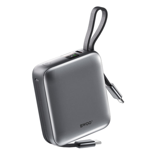 Bateria Externa BWOO BO-P74, 10000mAh, 22.5W, PD, 1 x Lightning - 2 x USB-C, Preta