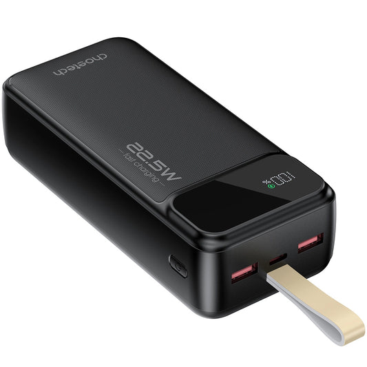 Bateria externa Choetech B730, 30000mAh, 22,5W, QC + PD, 1 x USB-C - 2 x USB-A, preto 