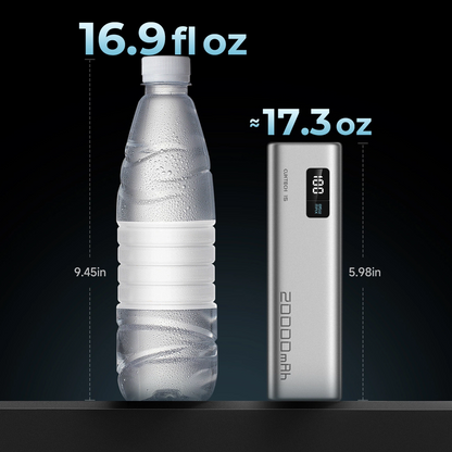 Bateria Externa Cuktech, 20000mAh, 100W, QC + PD, 1 x USB-A - 2 x USB-C, Cinzento CUKP200XGLGR