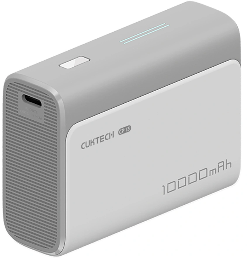 Bateria Externa Cuktech CP13, 10000mAh, 30W, QC + PD, 1 x USB-A - 1 x USB-C, Cinzento