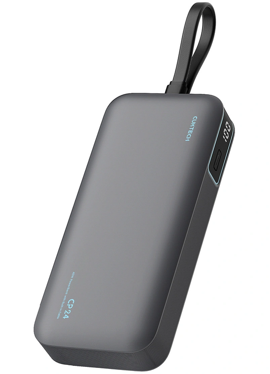 Bateria Externa Cuktech LPB200N, 20000mAh, 40W, QC + PD, 1 x USB-A - 2 x USB-C, Preta