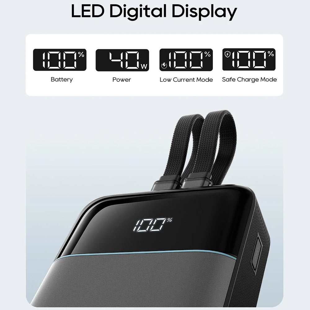 Cuktech LPB200NL External Battery, 20000mAh, 40W, QC + PD, 1 x Lightning - 1 x USB-A - 2 x USB-C, Gray CKB200NLGLGY