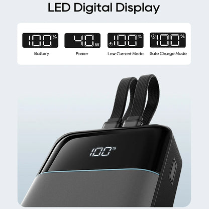 Cuktech LPB200NL External Battery, 20000mAh, 40W, QC + PD, 1 x Lightning - 1 x USB-A - 2 x USB-C, Gray CKB200NLGLGY
