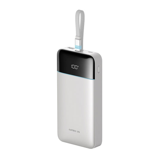 Bateria Externa Cuktech LPB252N, 25000 mAh, 120 W, QC + PD, 1 x USB-A - 2 x USB-C, Branca