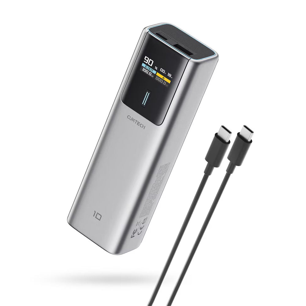 Cuktech PB150P External Battery, 15000mAh, 120W, QC + PD, 1 x USB-A - 2 x USB-C, Gray CKPB150POSGR