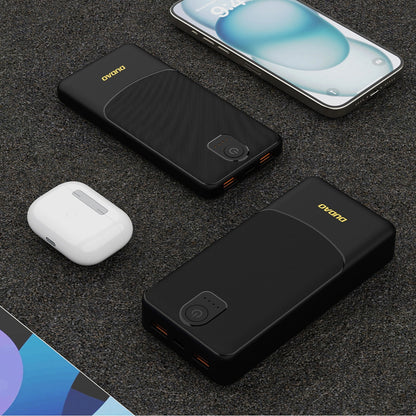 Bateria Externa Dudao K10, 10000mAh, 12W, 2 x USB-A, Preta