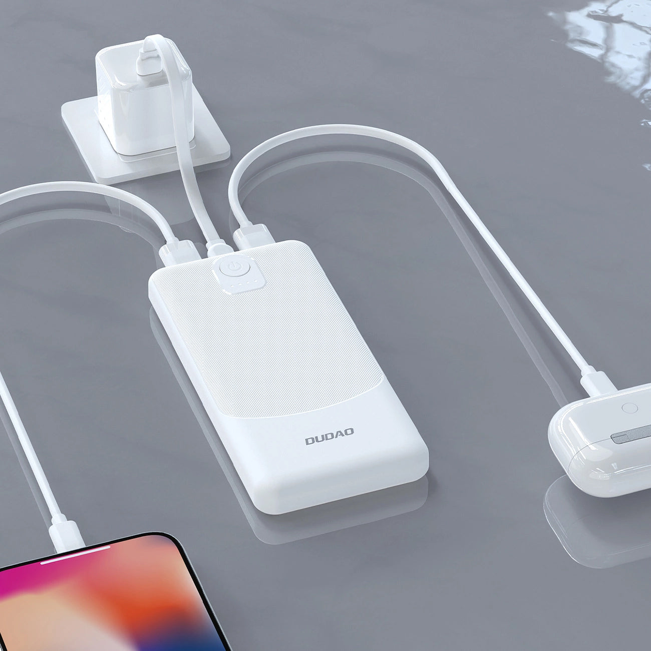 Bateria Externa Dudao K10, 10000mAh, 12W, 2 x USB-A, Preta