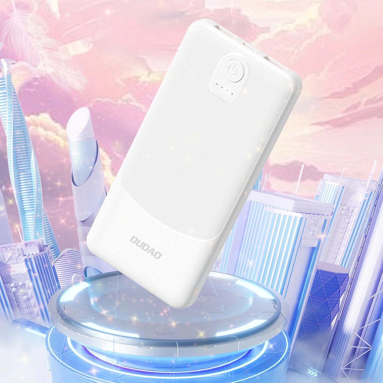 Bateria Externa Dudao K10Pro, 20000mAh, 12W, 2 x USB-A, Branca