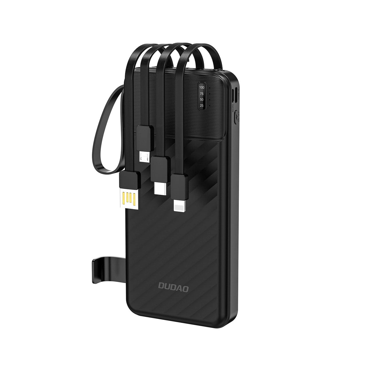 Bateria Externa Dudao K11, 10000mAh, 10W, 1 x Lightning - 1 x microUSB - 1 x USB-A - 1 x USB-C, Preta